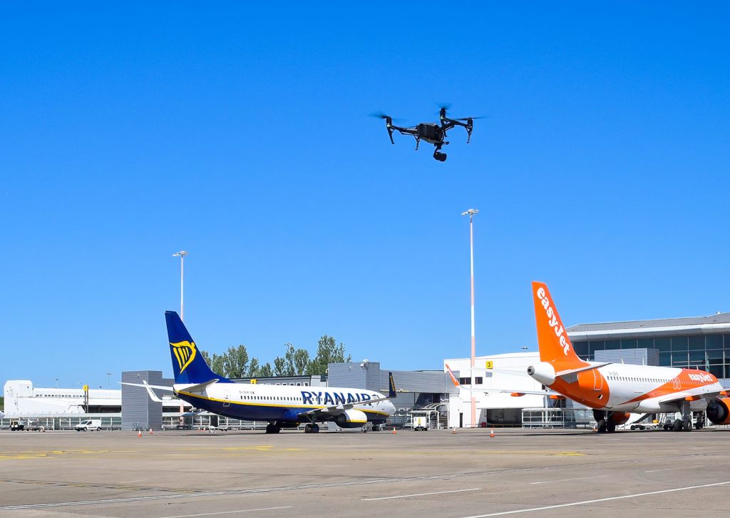 Aerial drone survey of Liverpool John Lennon Airport